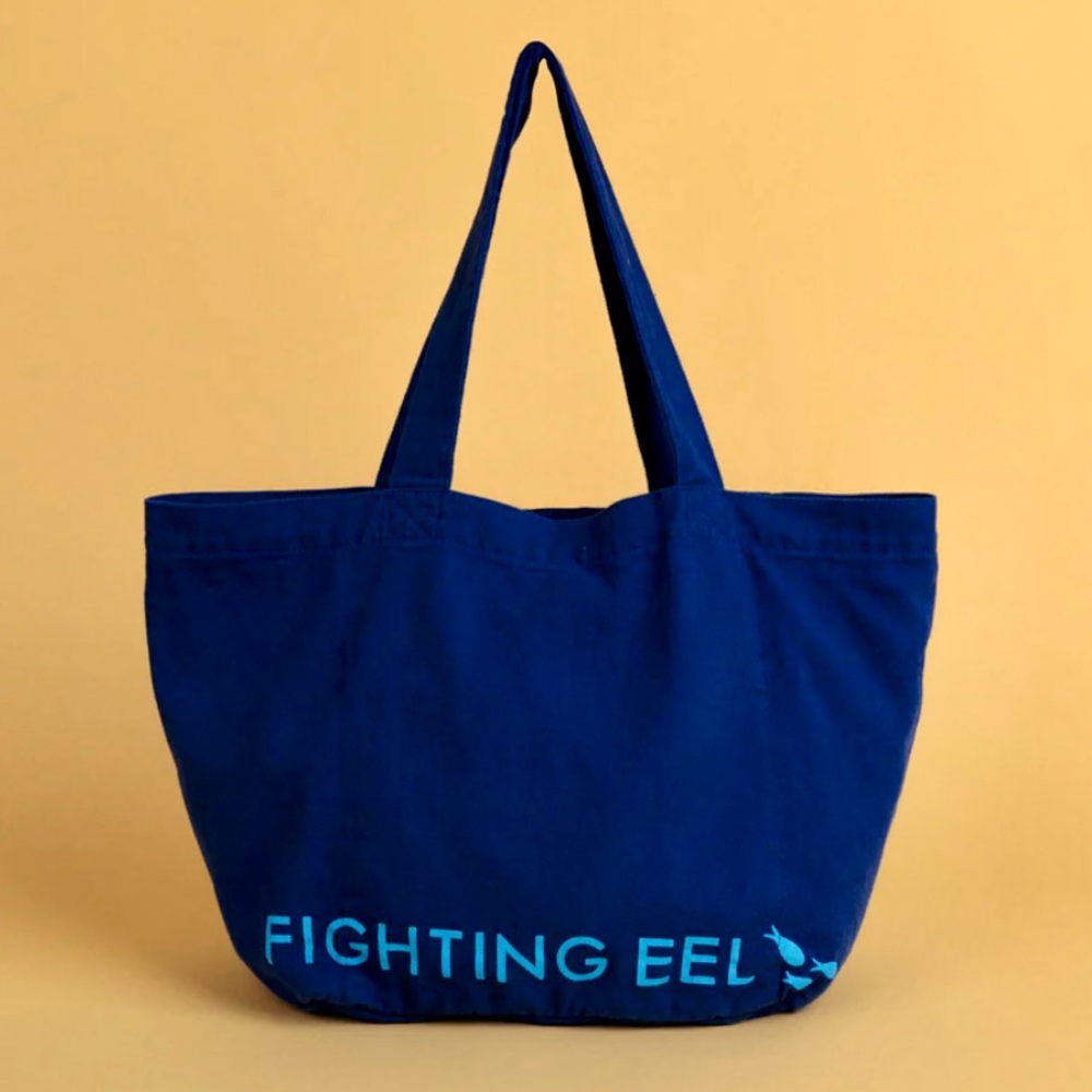 NWOT Fighting Eel Slouchy Tote in Sapphire Logo